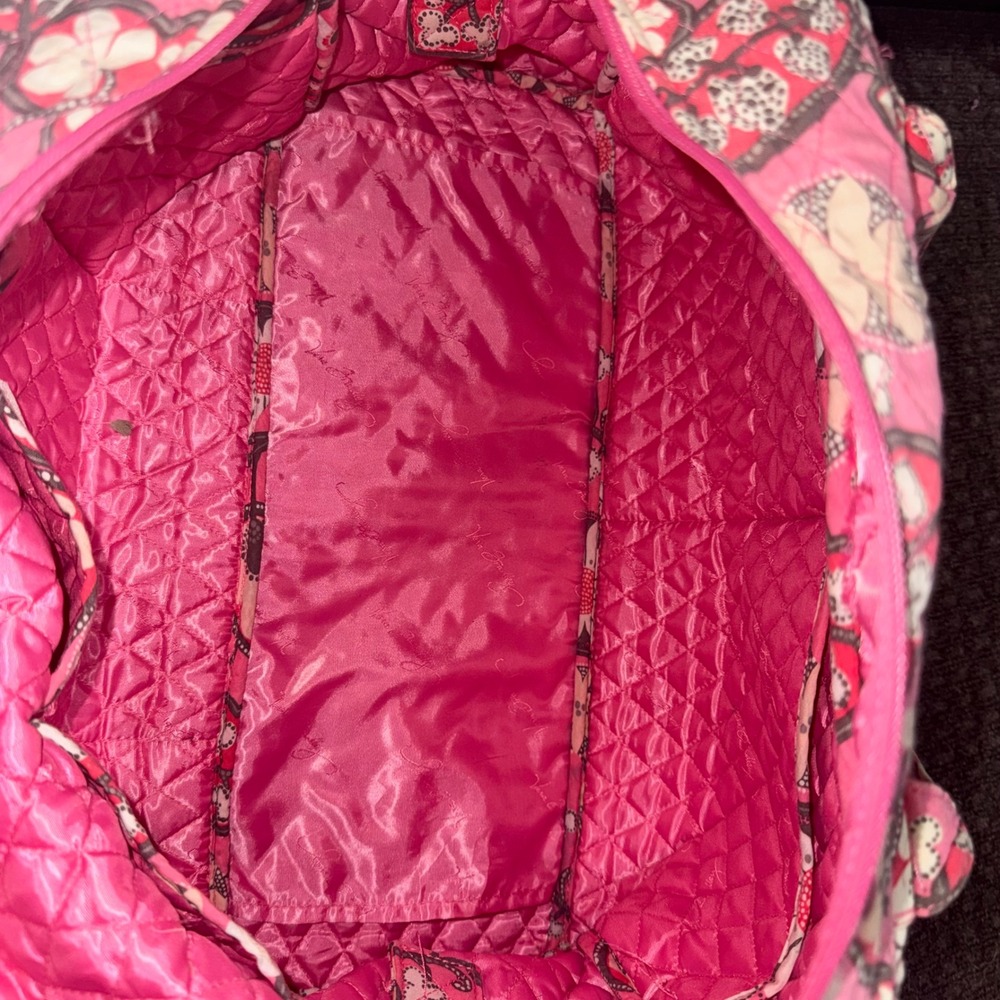 Vera Bradley Vintage Pink Floral Baby Diaper Bag Y2K Quilted Travel Weekender - Picture 8 of 10